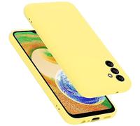 cadorabo silicone case compatible with Samsung Galaxy A04s, mobile phone cover for Galaxy A04s- impact-resistant, thin, Silky-Soft Touch Full-Body Protective Phone Case - LIQUID YELLOW