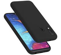 cadorabo silicone case compatible with Samsung Galaxy A10e / A20e, mobile phone cover for Galaxy A10e / A20e- impact-resistant, thin, Silky-Soft Touch Full-Body Protective Phone Case - LIQUID BLACK