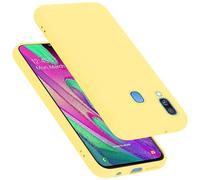 cadorabo silicone case compatible with Samsung Galaxy A40, mobile phone cover for Galaxy A40- impact-resistant, thin, Silky-Soft Touch Full-Body Protective Phone Case - LIQUID YELLOW