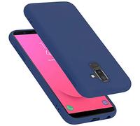 cadorabo silicone case compatible with Samsung Galaxy A6 PLUS 2018, mobile phone cover for Galaxy A6 PLUS 2018- impact-resistant, thin, Silky-Soft Touch Full-Body Protective Phone Case - LIQUID BLUE