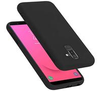cadorabo silicone case compatible with Samsung Galaxy A6 PLUS 2018, mobile phone cover for Galaxy A6 PLUS 2018- impact-resistant, thin, Silky-Soft Touch Full-Body Protective Phone Case - LIQUID BLACK