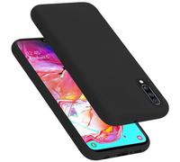 cadorabo silicone case compatible with Samsung Galaxy A70 / A70s, mobile phone cover for Galaxy A70 / A70s- impact-resistant, thin, Silky-Soft Touch Full-Body Protective Phone Case - LIQUID BLACK