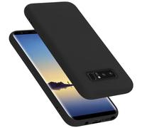 cadorabo silicone case compatible with Samsung Galaxy NOTE 8, mobile phone cover for Galaxy NOTE 8- impact-resistant, thin, Silky-Soft Touch Full-Body Protective Phone Case - LIQUID BLACK