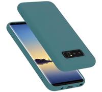 cadorabo silicone case compatible with Samsung Galaxy NOTE 8, mobile phone cover for Galaxy NOTE 8- impact-resistant, thin, Silky-Soft Touch Full-Body Protective Phone Case - LIQUID GREEN