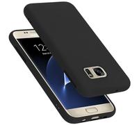 cadorabo silicone case compatible with Samsung Galaxy S7, mobile phone cover for Galaxy S7- impact-resistant, thin, Silky-Soft Touch Full-Body Protective Phone Case - LIQUID BLACK