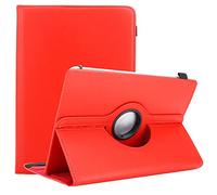 Cadorabo Tablet case compatible with Acepad A121 (10.1 inch) in RED - Protective cover made of synthetic leather with stand function - 360 degree case with elastic band