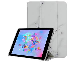 Cadorabo Tablet Case compatible with Apple iPad AIR 2 2014 / AIR 2013 / PRO (9.7 Inch) - Design White Marble - Ultra thin protective case made of flexible TPU silicone with stand function