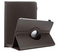 Cadorabo Tablet case compatible with Trekstor Surftab Y10 in BROWN - Protective cover made of synthetic leather with stand function - 360 degree case with elastic band