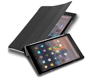 Cadorabo Tablet Case works with Kindlefire HD 10 2017 (7. Gen.) in SATIN BLACK - Ultra Thin Book Style Protection Cover made of Faux Leather WITH Auto Wake Up with Stand Function