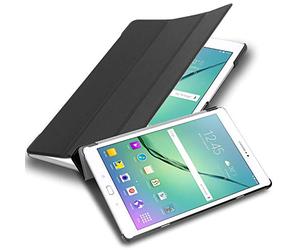 cadorabo Tablet Case works with Samsung Galaxy Tab S2 9.7 SM-T815N/T813N/T819N in SATIN BLACK - Ultra Thin Book Style Protection Cover made of Faux Leather WITH Auto Wake Up with Stand Function