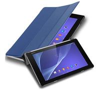 Cadorabo Tablet Case works with Sony Xperia Tablet Z2 (10.1" Zoll) SGP521 in JERSEY DARK BLUE - Ultra Thin Book Style Protection Cover made of Faux Leather WITH Auto Wake Up with Stand Function