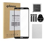 cadorabo Tempered Glass Full cover compatible with Huawei P SMART 2018 / Enjoy 7S in TRANSPARENT with BLACK - Screen Protection 3D Touch compatible with 9H Hardness - Bulletproof Display Saver