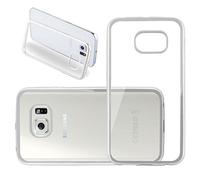 cadorabo - TPU Ultra Slim Chrome Silicone cover for > Samsung Galaxy S6 EDGE < - Etui Cover Protection Bumper Skin in CHROME-SILVER