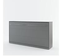 cadott wooden horizontal wall single bed in matt grey