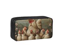 CADREWY A Brood Of Chickens Print Unisex Simple Large-Capacity Pen Case Stationery Organizer Pouch Office Travel