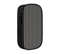 CADREWY Abstract Animal Zebra Print Stylish Pen Pouch Office Travel Supplies Multi-Function Organizer 2 Zipper Pockets, Black, One Size, Sport