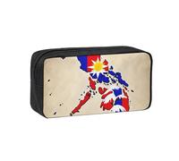 CADREWY Abstract Philippine Flag Map02 Print Unisex Simple Large-Capacity Pen Case Stationery Organizer Pouch Office Travel