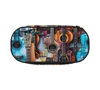 CADREWY - Acoustic Colored Pencil Case and Guitar Pencil Case Zipper Daily Use Fits All Essentials