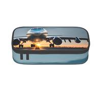 CADREWY Airplane in The Evening Light Print Spacious Pencil Case 8.3 x 2 x 3.7 Inches Functional Storage for Office and Makeup