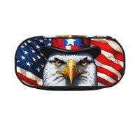 CADREWY - American bald eagle print pencil case with zipper, daily use, fits all essentials