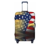 CADREWY - American Eagle Print Luggage Protector Cover with Elastic Anti-Scratch Carry On, Black/White, CH