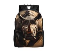CADREWY angry rhino Print Stylish Waterproof Backpack Unisex Travel Work Outdoor Adventures Daily Essentials