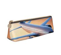 CADREWY Beautiful Sky Airplane Print Slim Pencil Case Large Capacity 8.3 x 2.2 x 2.4In Triangle Zippered Pen Holder