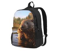 CADREWY Beaver Working2 Print Adults Large Capacity Backpack Commuting Work Outdoor Adventures Weekend Getaways