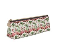 CADREWY - Blank Flamingo Design Pencil Case, Large Capacity, 8.3 x 2.2 x 2.4 inches, Triangle with Zipper