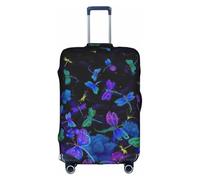 CADREWY Blue Dragonfly Print Decorative Washable Luggage Cover Personalized Anti Scratch Suitcase Protector, White, Large