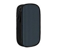 CADREWY Blue Eyes Wolf1 Print Stylish Pen Pouch Office Travel Supplies Multi-Function Organizer 2 Zipper Pockets, Black, One Size, Sport