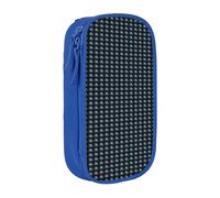 CADREWY Blue Eyes Wolf1 Print Stylish Pen Pouch Office Travel Supplies Multi-Function Organizer 2 Zipper Pockets, Blue, One Size, Sport
