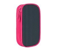 CADREWY Blue Eyes Wolf1 Print Stylish Pen Pouch Office Travel Supplies Multi-Function Organizer 2 Zipper Pockets, Pink, One Size, Sport