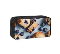 CADREWY Blueberry Muffin 02 Print Unisex Simple Large-Capacity Pen Case Stationery Organizer Pouch Office Travel