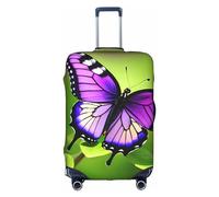 CADREWY butterfly purple Print Decorative Washable Luggage Cover Personalized Anti Scratch Suitcase Protector, White, Large