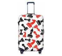 CADREWY - Chess Print Travel Suitcase Protective Case Cover with Anti-Scratch Elastic to Carry, Black, X-large