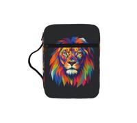 CADREWY Colorful Lion Print Bible Storage Bag For Men Women Waterproof Religious Organizer Scripture Holder