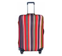 CADREWY Colorful Stripes Print Decorative Washable Luggage Cover Personalized Anti Scratch Suitcase Protector, White, X-Large