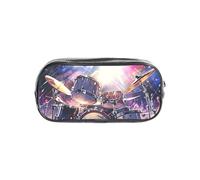 CADREWY Cool Drum Set Print Clear Pencil Case Transparent Stationery Organizer Pouch For Travel Office Supplies