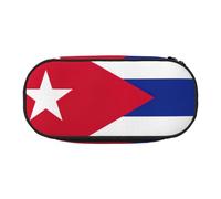 CADREWY Cuban flag Print Pencil Case Pens Pouch Zipper Everyday Use Accommodate All Essential Stationery