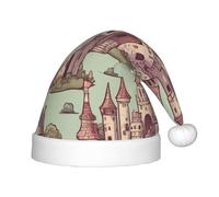 CADREWY Cute Fairy Tale Castle02 Print Adults Christmas Hat Festive Headwear Xmas New Year Winter Celebrations Costumes