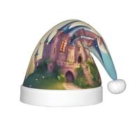 CADREWY Cute Fairy Tale Castle04 Print Adults Christmas Hat Festive Headwear Xmas New Year Winter Celebrations Costumes