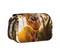 CADREWY Cute Giraffe Print Functional Pencil Case Smooth Zipper Travel Office Supplies Comfortable Daily Use