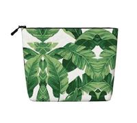 CADREWY Cute green palm leaves Print Toiletry Bag Single-layer Makeup Bag Travel Cosmetic Organizer Work Bag Essentials, Black, One Size, Black, One Size