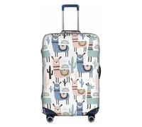 CADREWY - Decorative Washable Luggage Cover Tropical Cactus Animal Lama, white, G