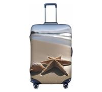 CADREWY - Decorative Washable Luggage Cover with Starfish and Beach Print, white, X-large