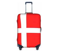 CADREWY Denmark Danish Flag Print Decorative Washable Luggage Cover Personalized Anti Scratch Suitcase Protector, White, X-Large