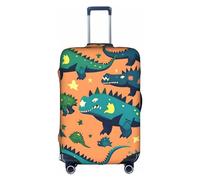 CADREWY Dinosaur Print Decorative Washable Luggage Cover Personalized Anti Scratch Suitcase Protector, White, Medium