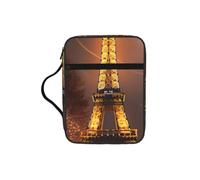 CADREWY Eiffel Tower Print Bible Storage Bag For Men Women Waterproof Religious Organizer Scripture Holder
