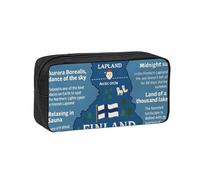 CADREWY Finland Map With Various Feat Print Unisex Simple Large-Capacity Pen Case Stationery Organizer Pouch Office Travel